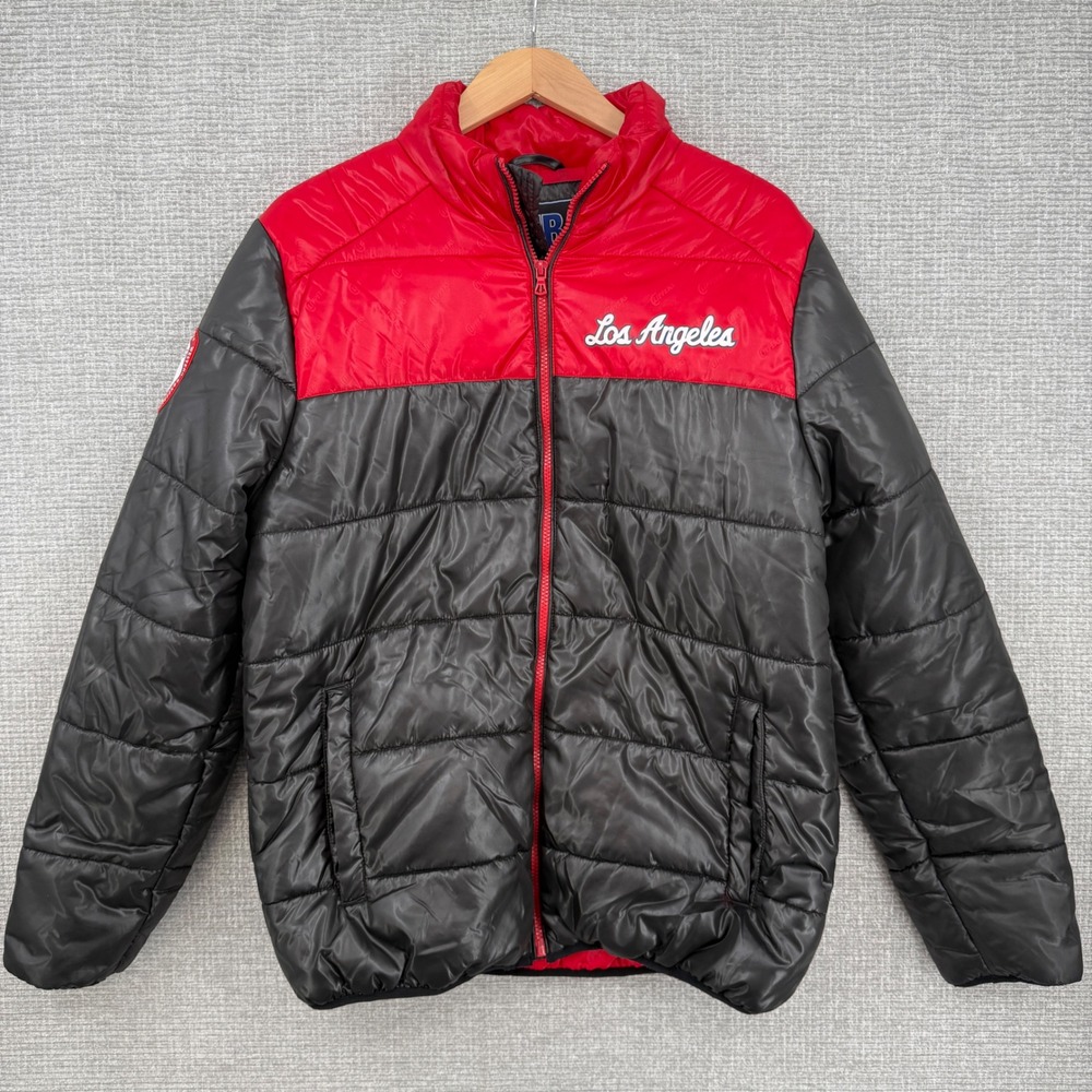 Men's NBA Los Angeles Clippers Puffer Jacket‎ Red Black Medium